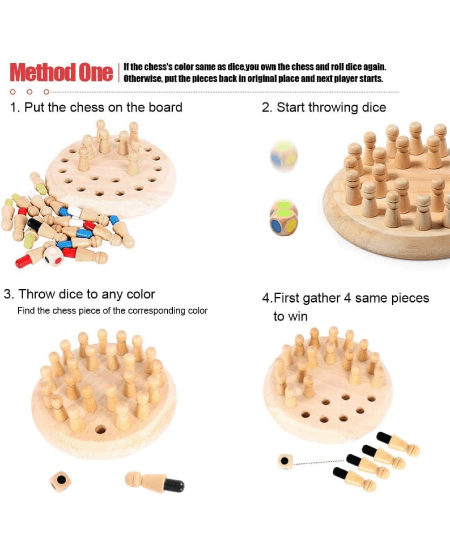 Wooden Color Memory Chess Game