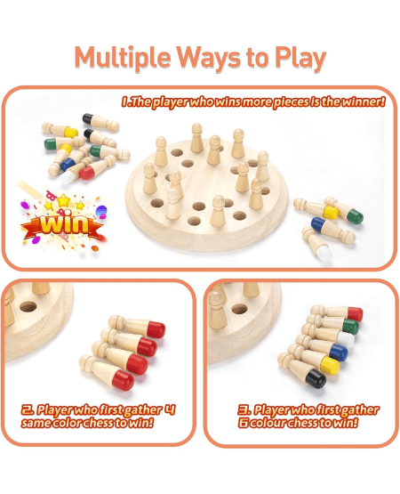 Wooden Color Memory Chess Game